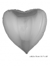 Folienballon: Herzform, silber, 80*75 cm