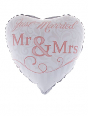 Folienballon Herz Aufdruck:Just married 45cm