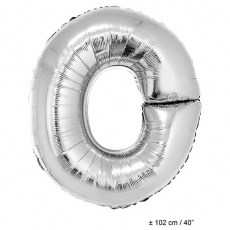 Folienballon 100cm Buchstabe O Farbe Silber