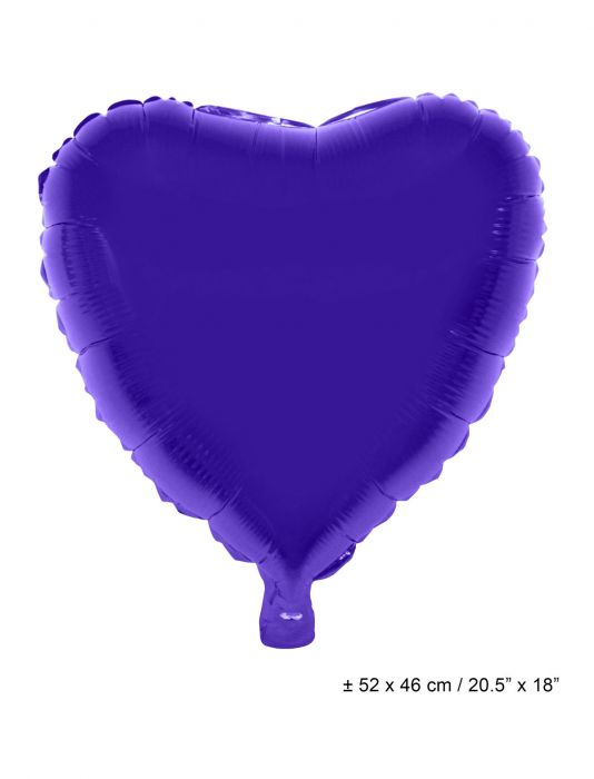 Folienballon: Herzform, purple, 52*46 cm