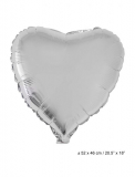 Folienballon: Herzform, silber, 52*46 cm