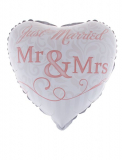 Folienballon Herz Aufdruck:Just married 45cm