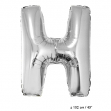 Folienballon 100cm Buchstabe H Farbe Silber