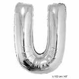 Folienballon 100cm Buchstabe U Farbe Silber