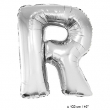Folienballon 100cm Buchstabe R Farbe Silber