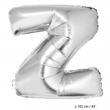 Folienballon 100cm Buchstabe Z Farbe Silber