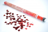 Konfettikanone 80 cm Love Rote Glitzer Herzen